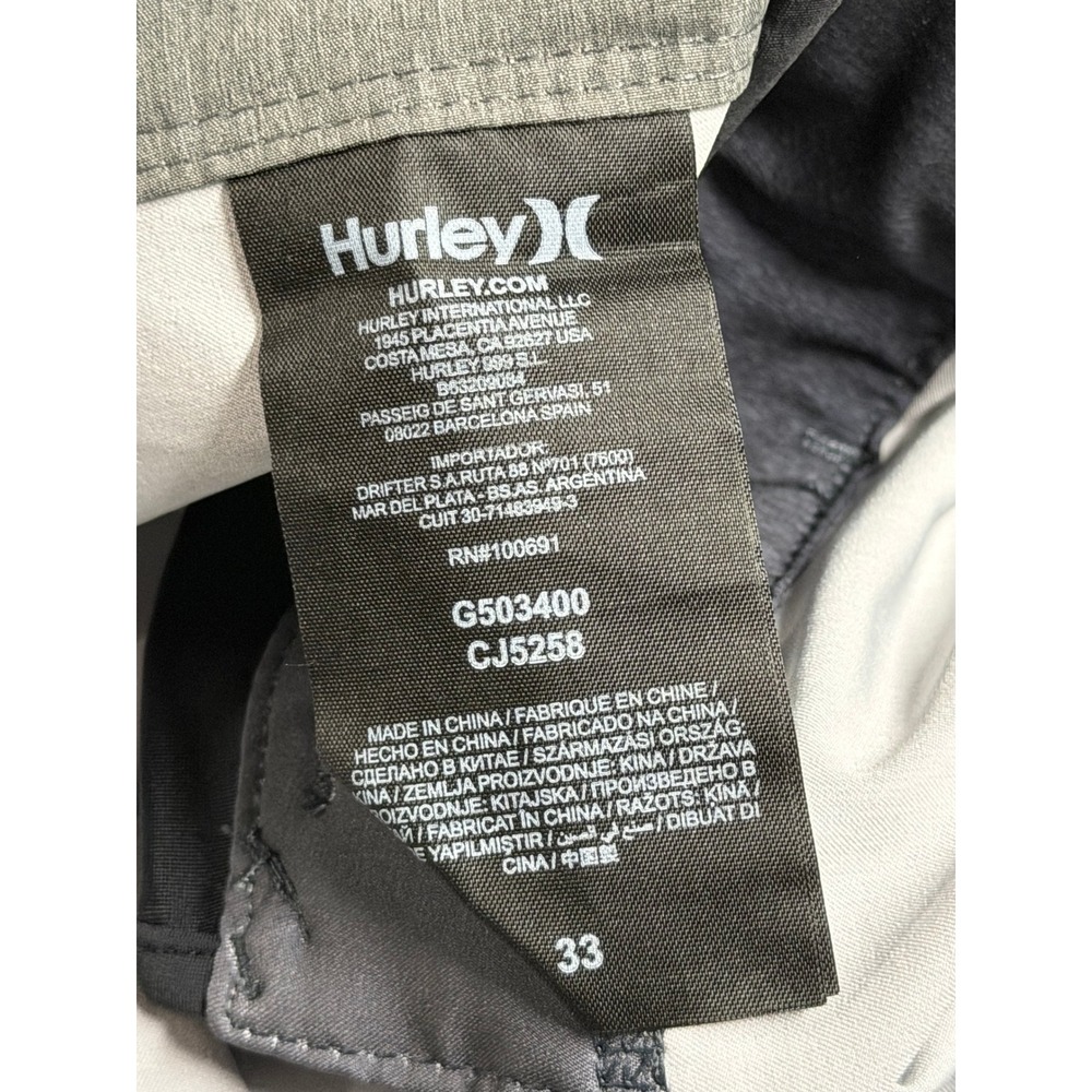 Hurley Mens Phantom Spectrum Board Shorts Black Charcoal‎ Striped, Size 33, NWT - Picture 4 of 7